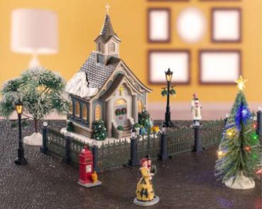 LEMAX Small Town Church Set + 4,5 Volt Adapter - 56670-EU